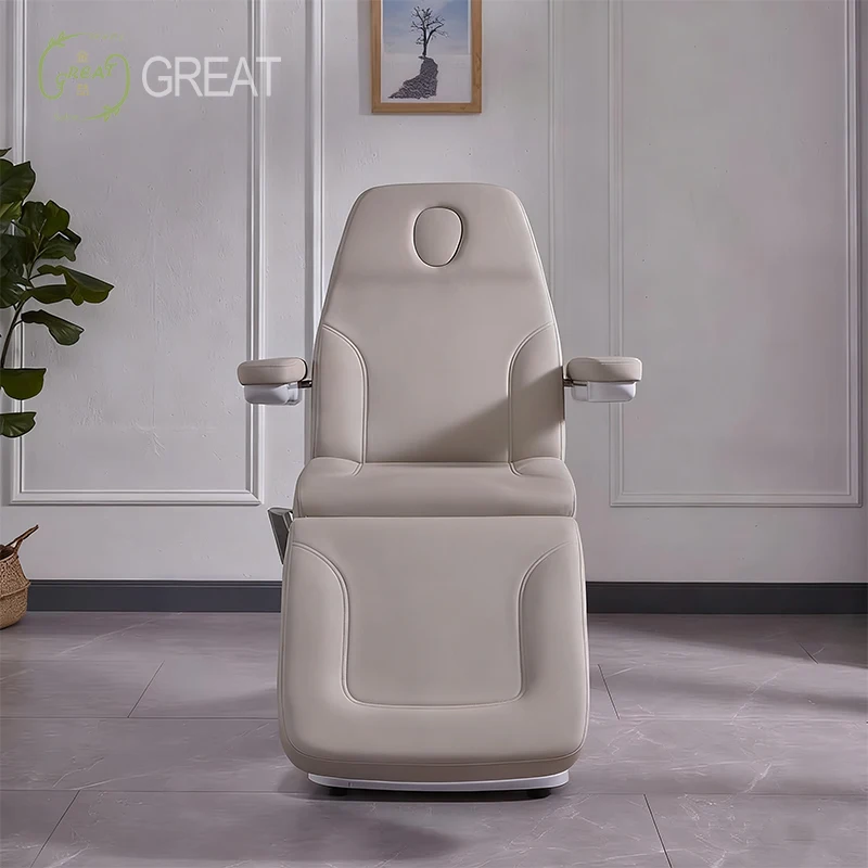 Great Foshan Factory New Arrival Comfortable White Beauty Salon Electric Facial Bed