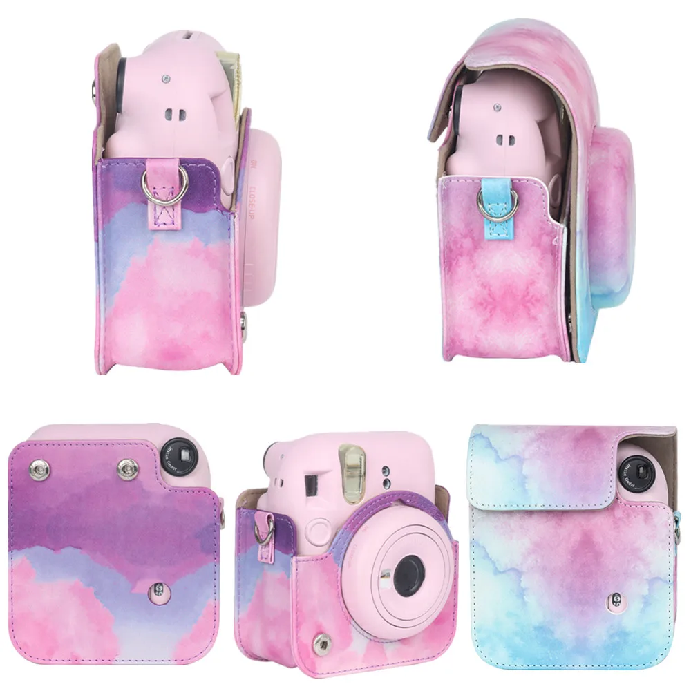 

Защитный чехол из искусственной кожи для мгновенных камер для Fujifilm Instax Mini 12, сумка для камеры, портативный защитный чехол с плечевым ремнем
