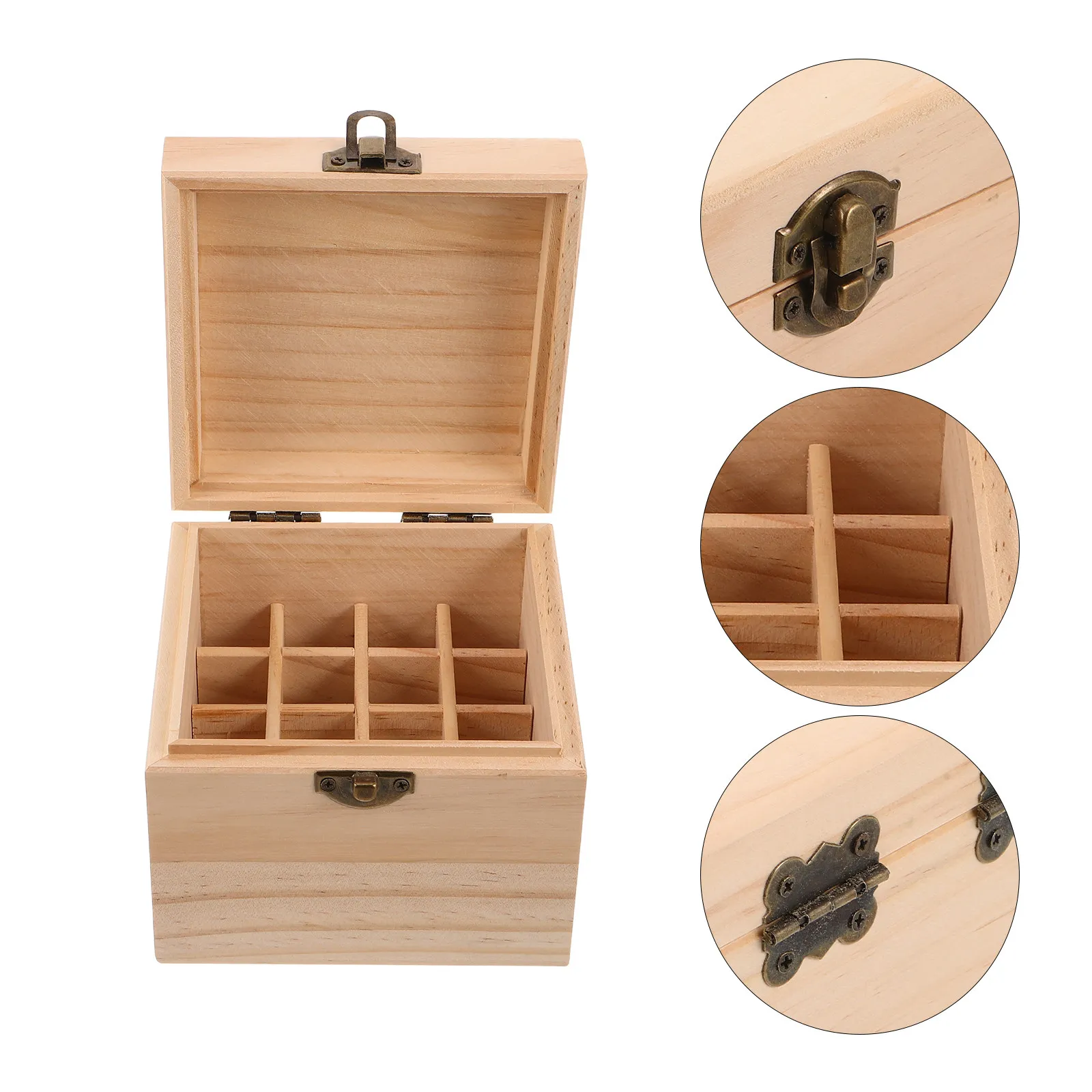 

16 Slots Wooden Essential Oil Storage Box For 10Ml Bottles Aromatherapy Organizer Fragrance Travel Case Nail Polish Holder