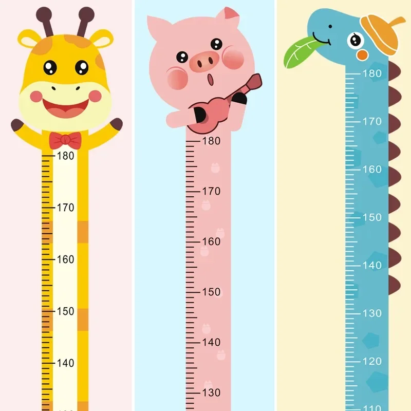 ملصقات حائط بارتفاع زرافي ، مسطرة قياس الارتفاع ، ورق حائط كرتون ، ورق حائط ذاتي اللصق ، ديكور غرفة نوم ، غرفة أطفال