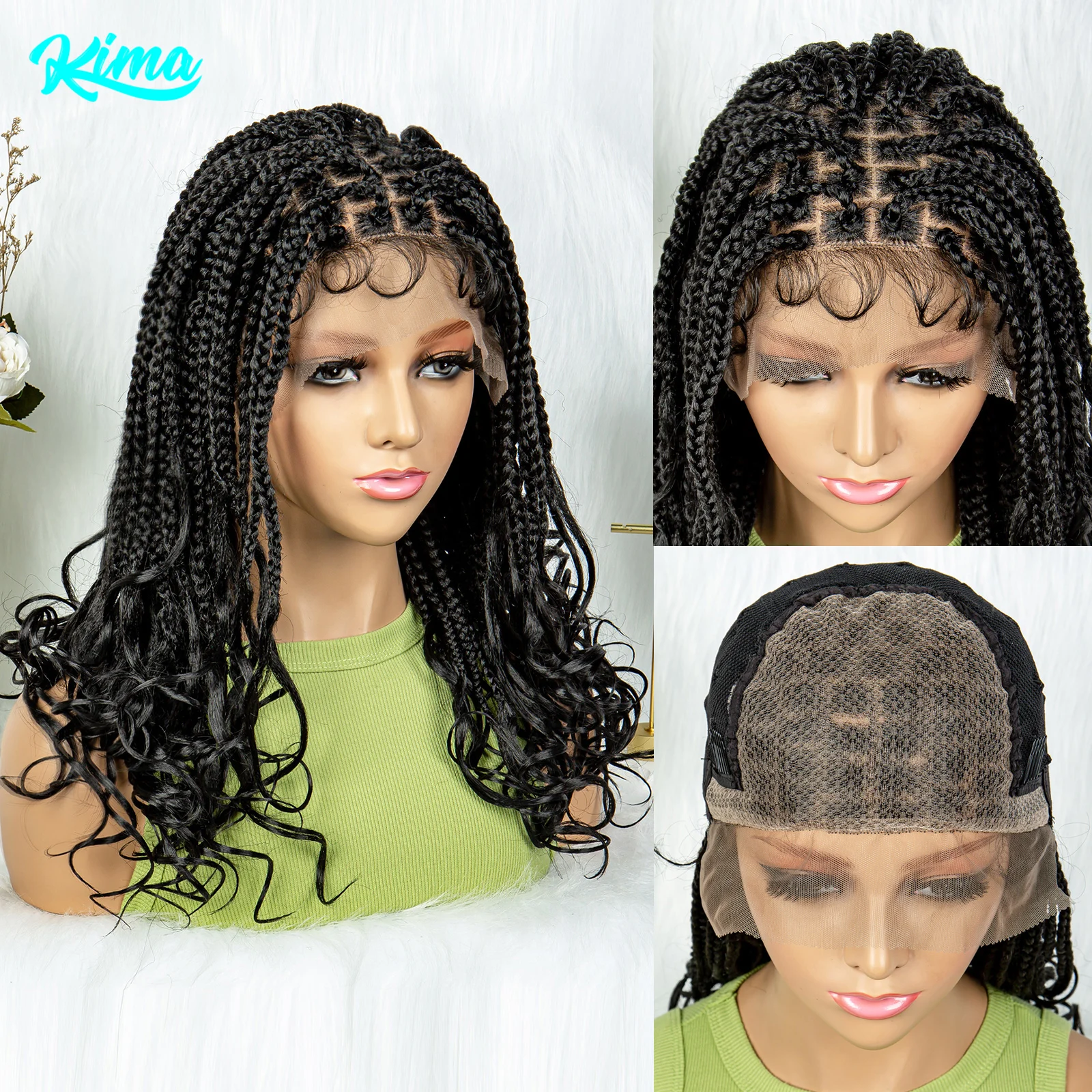 

Synthetic Lace Front Wig Braided Wigs Square Knotless Box Braids Wigs for Black Women Synthetic Wig