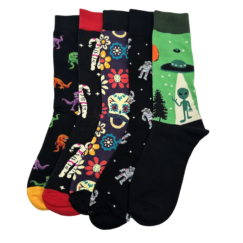 Men Socks Fashion Creative Funny Hip Hop Harajuku Happy Creative Personality Business Casual Skateboard Happy Socks New