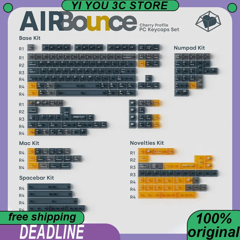 

DEADLINE AirBounce Transparent Keycaps DDL Mechanical Keyboard 136Keys PC Esports Laptop Gaming Keyboard PC Accessories