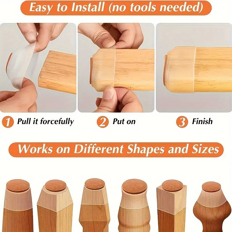 12pcs/set Anti-Slip Chair Leg Protectors Silicone Table & Chair Pads for Restaurant Hotel Café - Non-Slip Floor Protection image 4