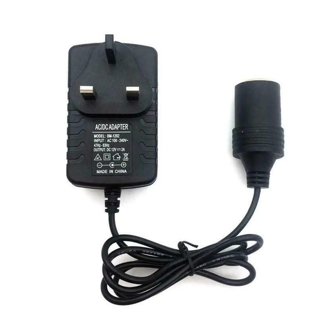 Home To 12V AC/DC Socket Outlet Car Charger Power Adapter Converter 240V Mains Plug Cigarette Lighter Socket