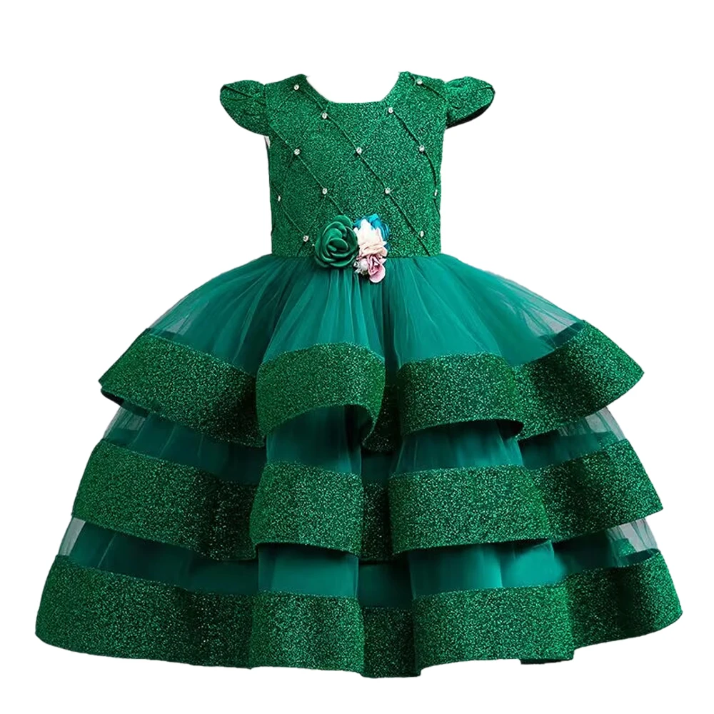 

Girls Christmas Dress Girls Birthday Ball Evening Dress New Girls Fluffy Cake Dress Girls Elegant Dress 3-10 Year Old Childrens