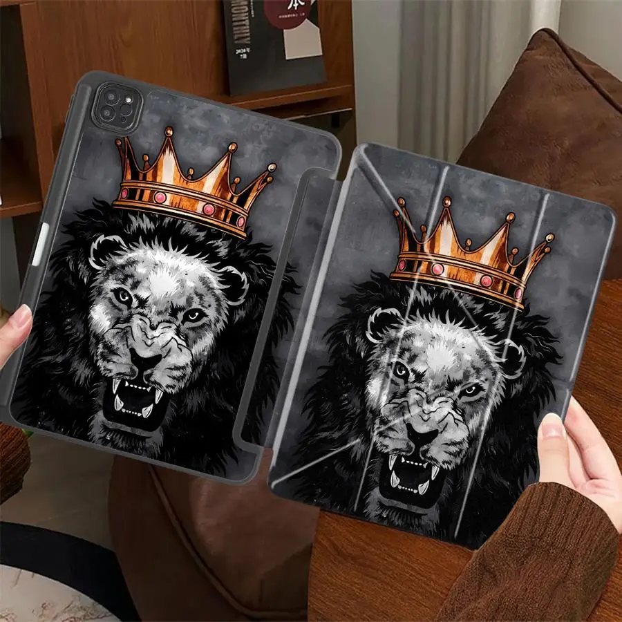 

Crown Tiger Head Pattern Holder Cover Tablet Case For iPad Pro 2025 Mini 6 7 Air 4 5 M3 M2 M4 11inch Pro 11th 10th 9th 8th 7th