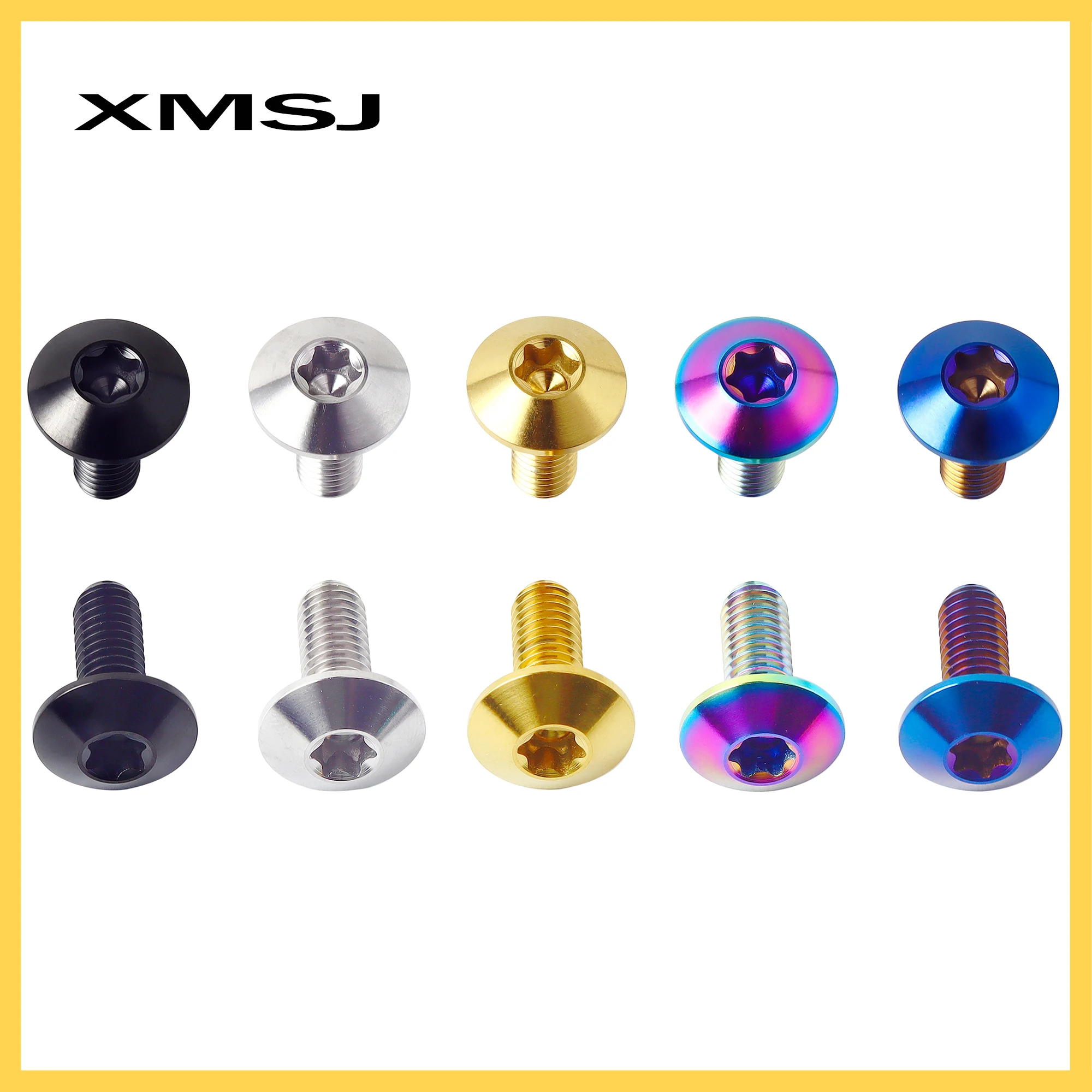 XMSJ M6x15 20mm Titanium Motorcycle Shell Windshield Bolt Fastener Exhaust Pipe Licence Plate Torx Head Screw 5pcs