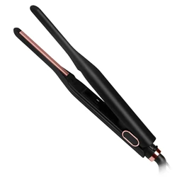 2 in 1 Mini Hair Straightener and Curler 3/10 Inch Small Flat Iron Hair Straightening Styler Pencil Flat Iron for Short Hair