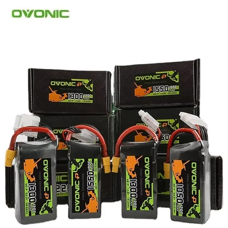2 Stuks OVONIC 3S 4S 6S Lipo Batterij 450mAh 850mAh 10500mAh 1300mAh 1550mAh Voor RC FPV Vliegtuig Quadcopter Helikopter Drone Onderdelen