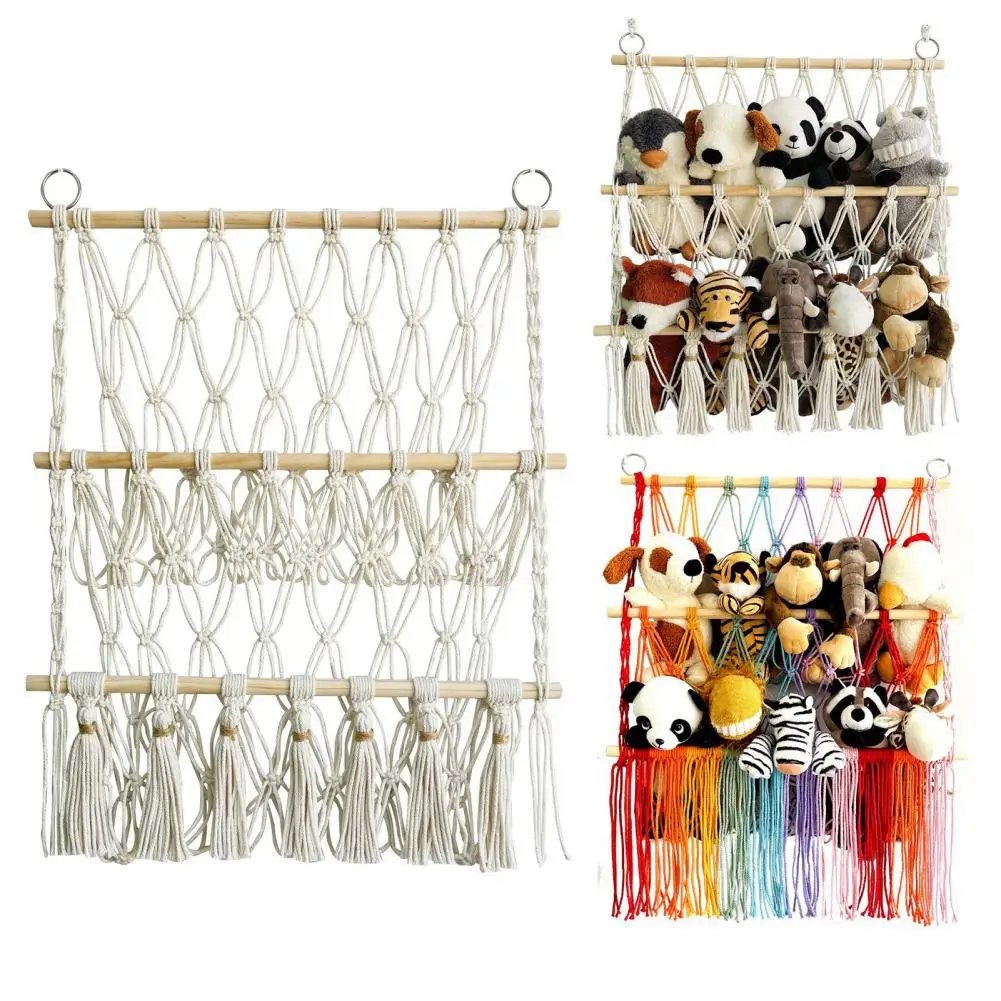 Plush Toy Storage Rack Plush Toy Storage Hammock with 2 Layer Design for Wall Hanging Organization Easy to Install Stuffed Net