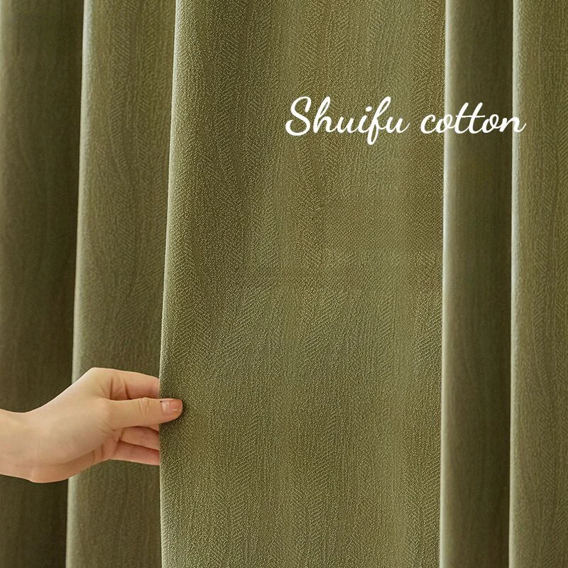 Light Luxury Curtains for Living Room Water Cotton Blackout Curtains Painted with Brown Multi-color Thermal Insulation Curtain