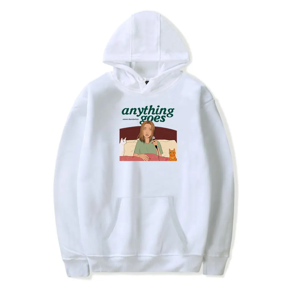 Emma Chamberlain Anything Goes Vintage 90s Hoodie Men and Women Hip-hop Sports Spring and Autumn Sweatshirt Harajuku Pullover