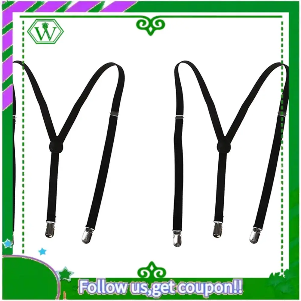 A18P-2X حمالات مرنة بمشبك معدني قابل للتعديل للبالغين باللون الأسود #4