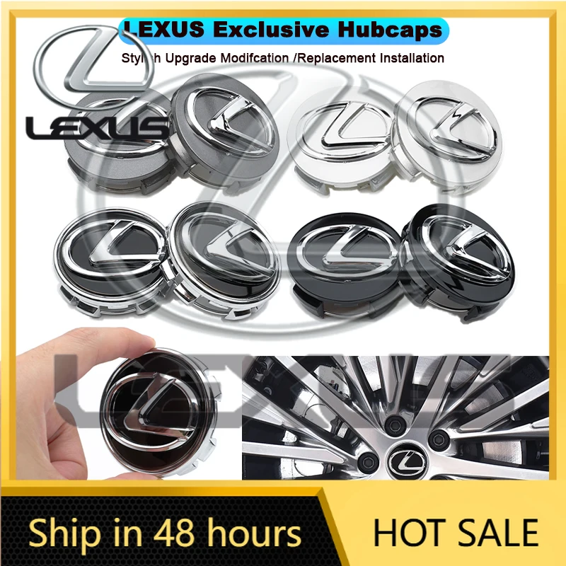 

2026 Hot Interior Stickers 4Pcs 62MM Car Emblem Wheel Center Cover Hub Accessories For Lexus F SPORT LBX NX RX 350h 450h ES UX 3