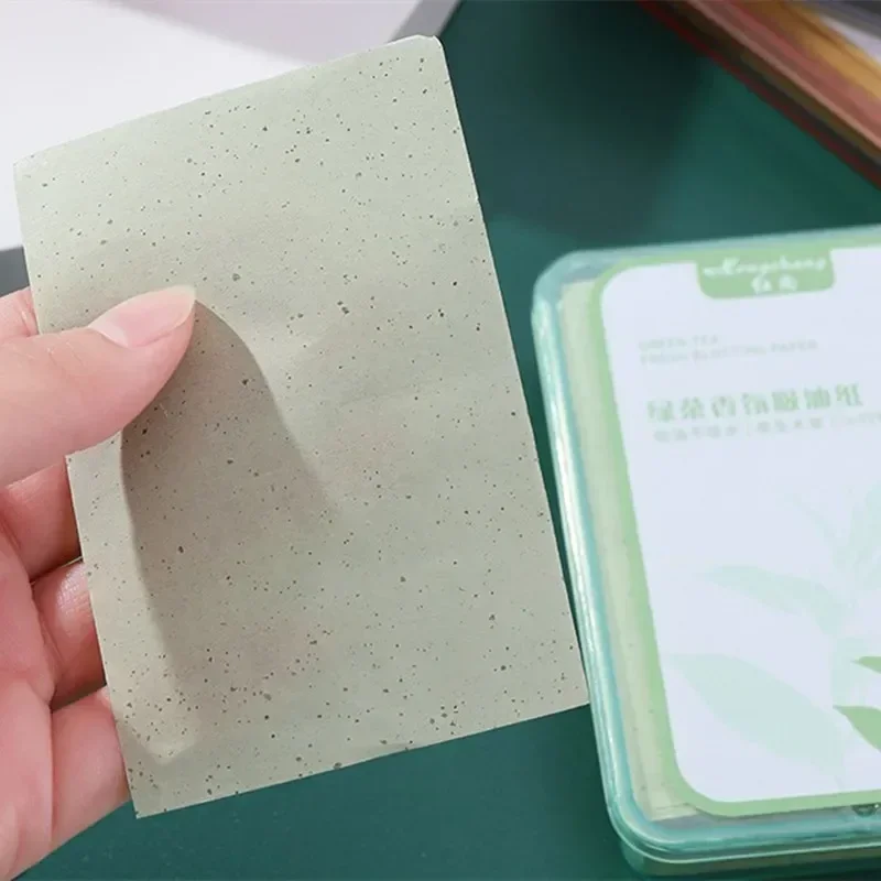 300pcs/box Portable Facial Absorbent Paper Oil Control Wipes Green Tea Absorbent Sheet Matcha Oily Summer Face Cleaning Tools