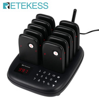 Retekess TD175S pager system for restaurant wireless саlling system 10 vibrator coaster buzzer bell receiver for cafe food truck