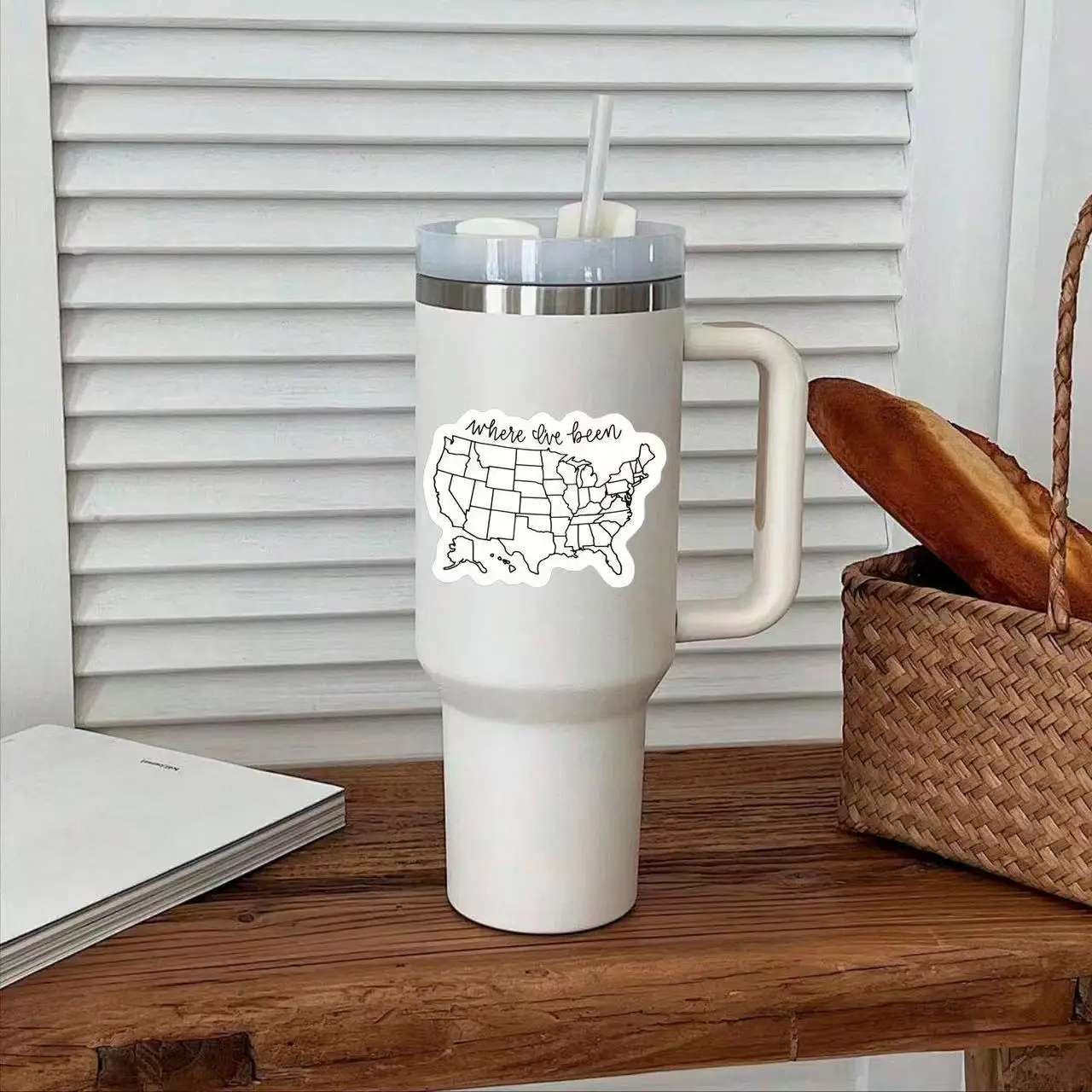 

1pcs/Where I've Been Travel Map Sticker, Waterproof Vinyl Decal for Water Bottles, Laptops & More