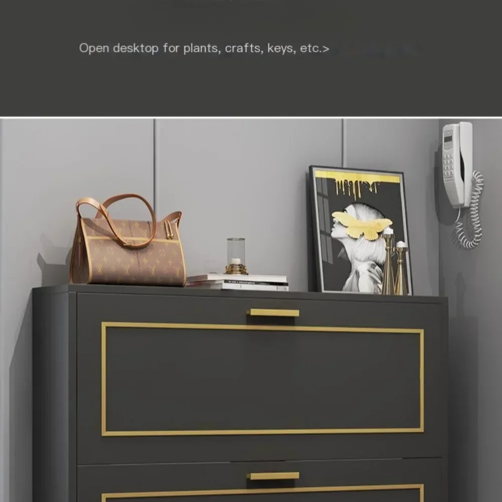 Shoe Cabinets Flip Over Dustproof Shoe Cabinet Large Capacity Storage Simple Modern Entrance Hall Shoe Racks Home Shoes Shelf