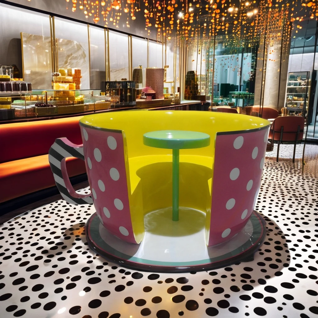 

Shop Decoration Fiberglass Tea Cup Seating Four-seater