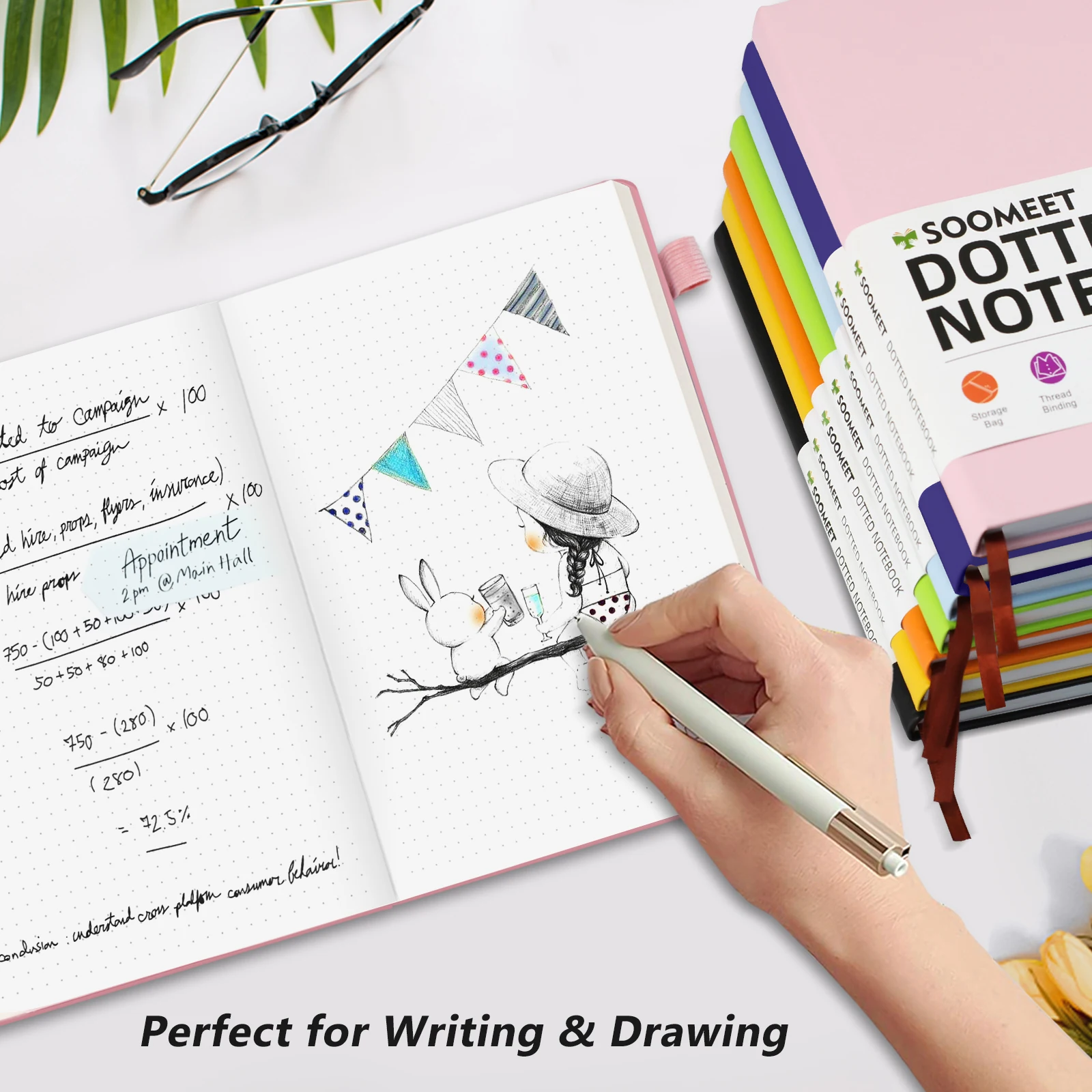 Quaderno A6 Dot Grid Materiale scolastico Diario portatile Forniture per ufficio di moda Libro a spirale Regalo di festa per bambini Griglia a punti all'interno