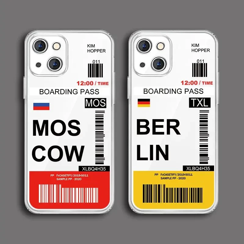 Lustige World City Tourist Ticket Label Handyhülle für iPhone 16 15 14 Pro Max Plus Staubdichte rutschfeste transparente Abdeckung Fundas – Detail 3