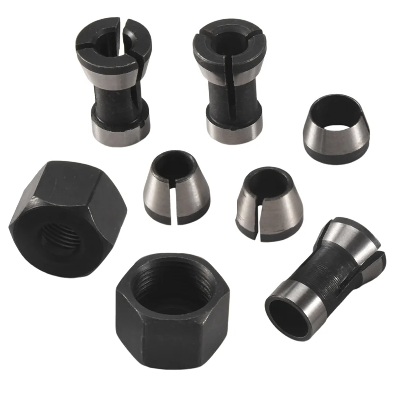 N84R 8 pz Router Pinza Set Mandrino Teste Adattatore Per Trapani Incisione Guarnizioni Intagliare Macchina Router Elettrico Fresa