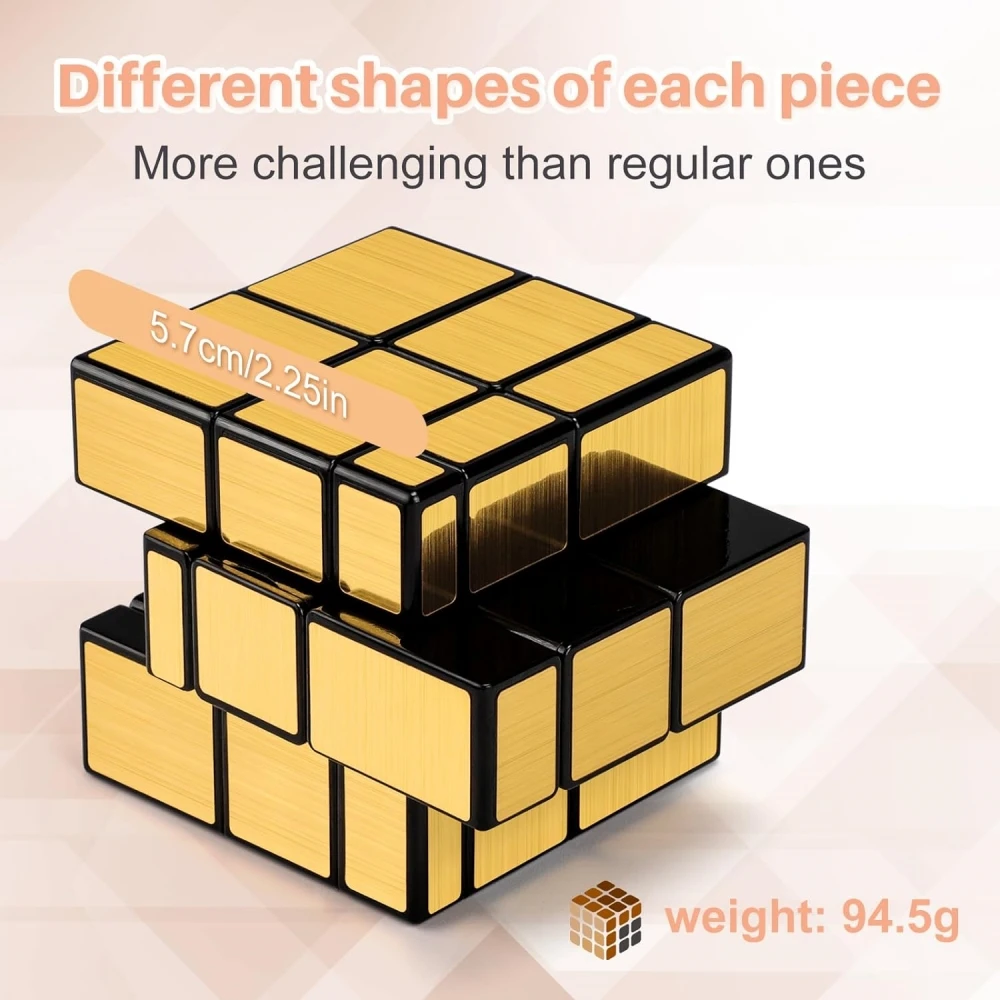 ShengShou 3x3 Mirror Magic Cube professional 3x3x3 Gold&Silver cubo magico Puzzle Speed classic Educational toys