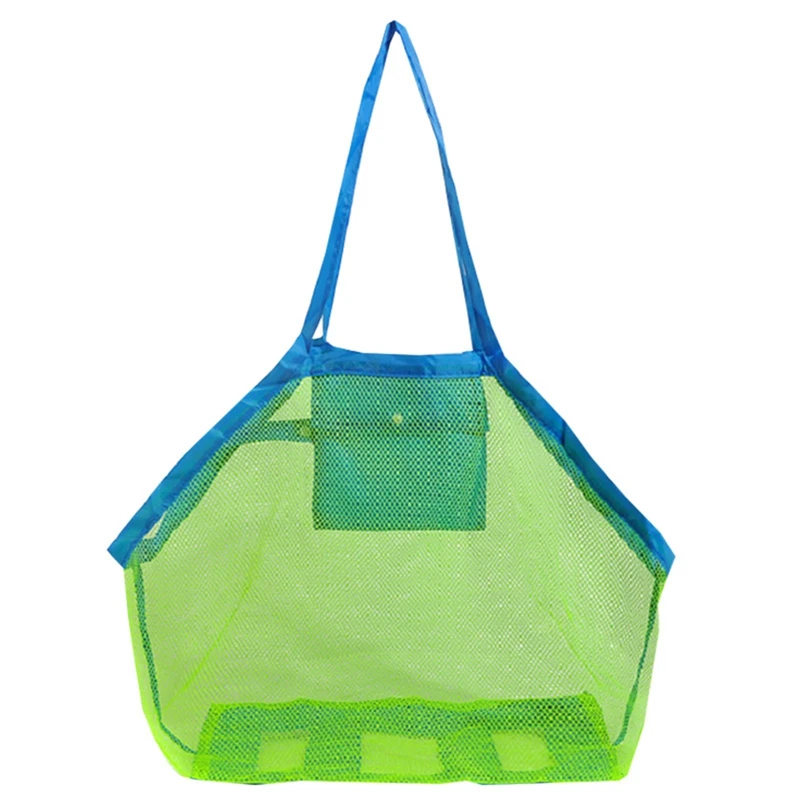 Beach Protable Soft Mesh Bag Kids Toys Storage Bags Swimming Large Beach Green  Bag for Towels Women Cosmetic Makeup Bag