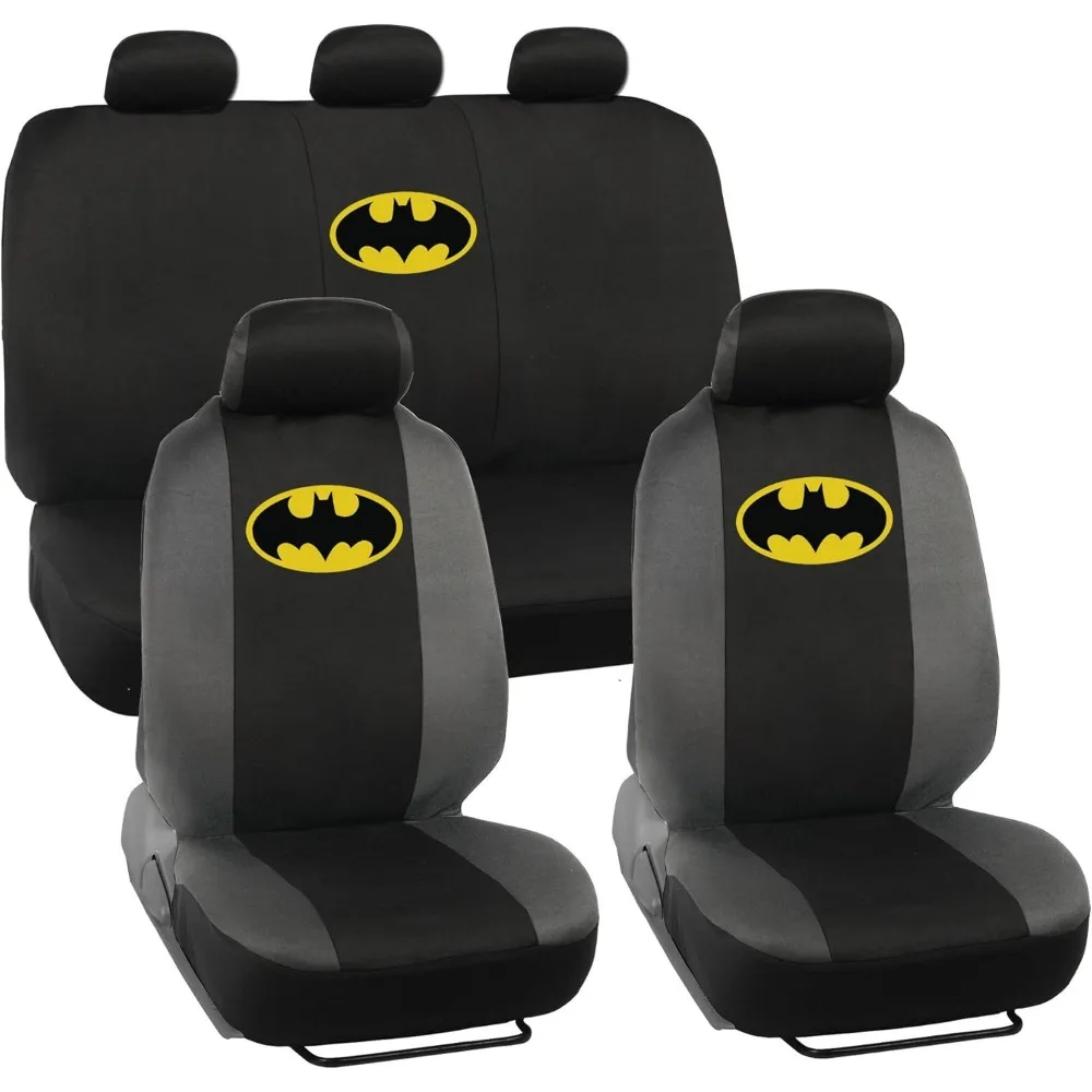 

Universal Fit Batman Themed Car Seat Covers Set with Airbag Compatibility - 9 Pieces for Easy Installation