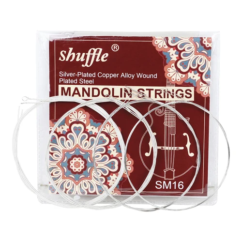 Cuerda de mandolina Shuffle SM16, 8 cuerdas, aleación de cobre chapada en plata, práctica profesional para principiantes, accesorio de cuerdas de mandolina