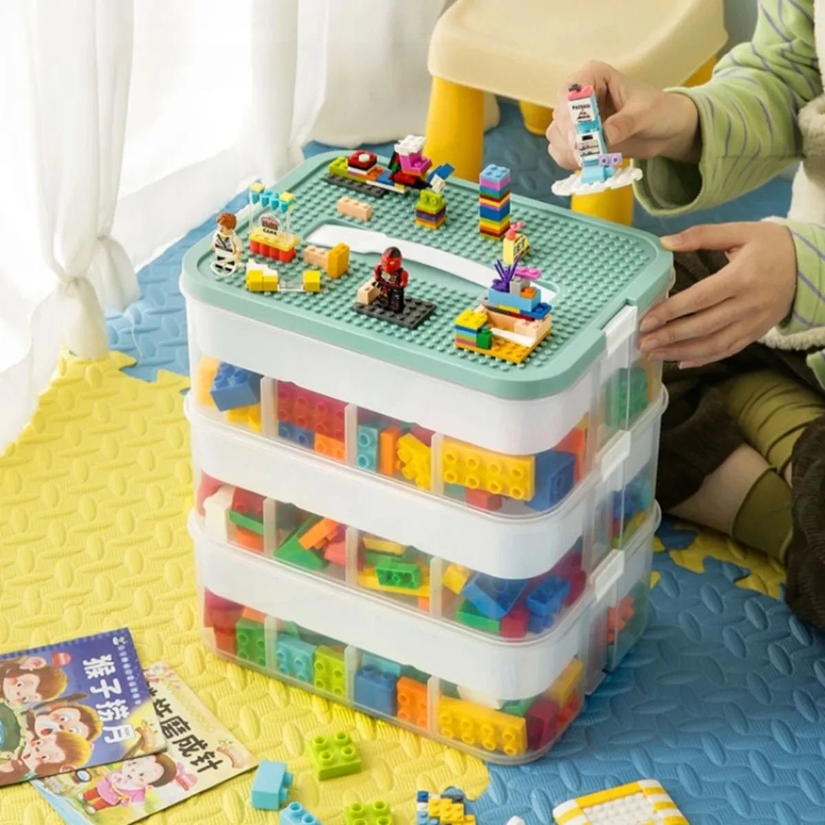 

Building Block Storage Box Stackable Lego Storage Box Building Block Plastic Lego-Compatible Container Durable Carrying Casket