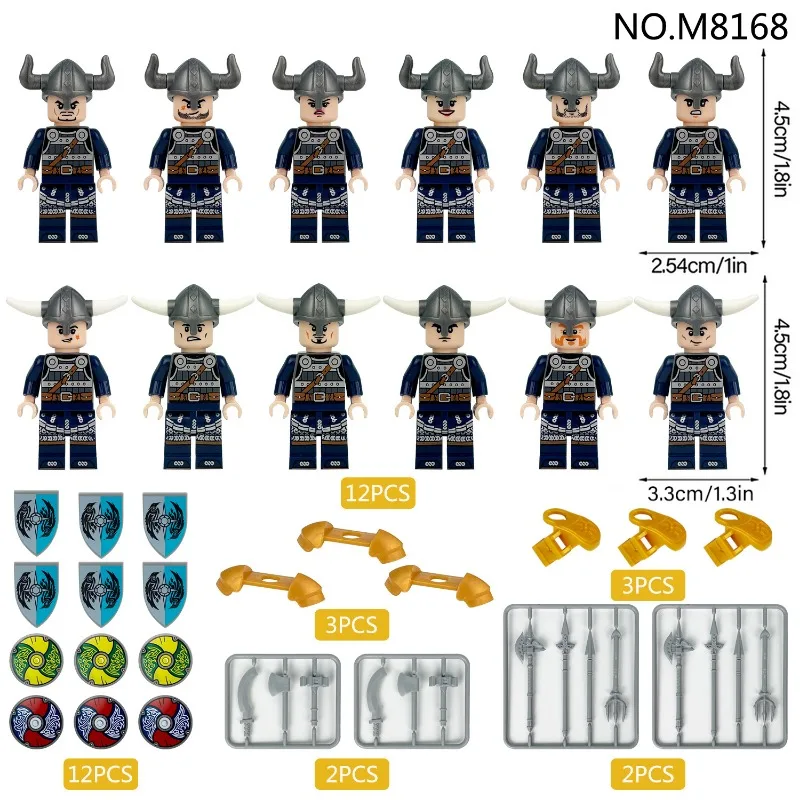 Viking M8167 M8168 M8170 weapon film accessories soldiers dolls children's toys mini dolls, birthday gift cartoon characters.
