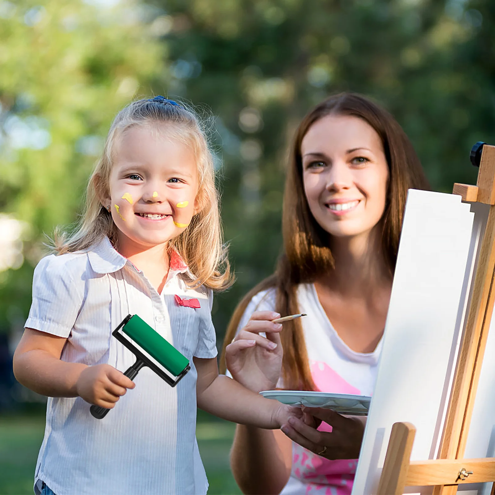 10Cm Printmaking Rubber Roller Smooth Flat Cylinder for Even Ink Glue Application in Crafting Scrapbook Wallpaper