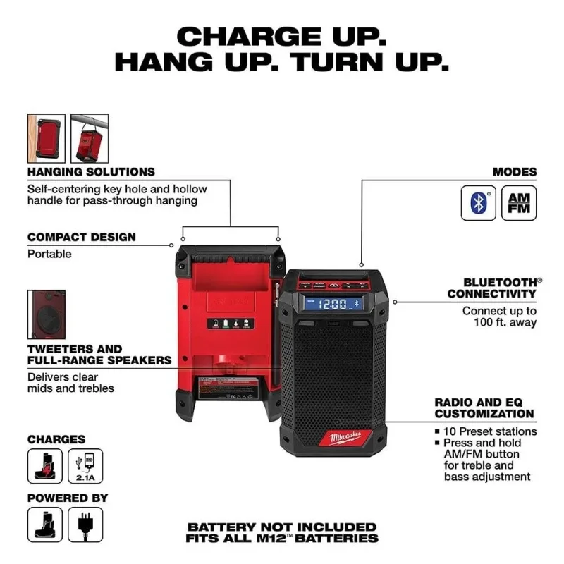 Milwaukee M12 RC/2951 M12™ Radio Charger Bare Tool Power Tool Accessories MILWAUKEE 2951-20 Radio