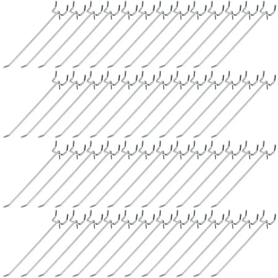 

100 Pcs Peg Board Shelving Hooks Stainless Steel Hanging Board Pegs Wall Display Hooks Bulk for 1 8 1 4 Garage Storage Organizer