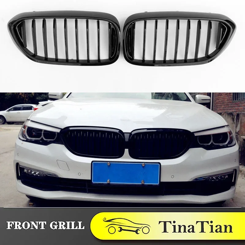 

A pair（L+R） G30 G31 Black Golssy Front Grills Fit For BMW 5-Series G30 G31 2017+ Front grille accessories