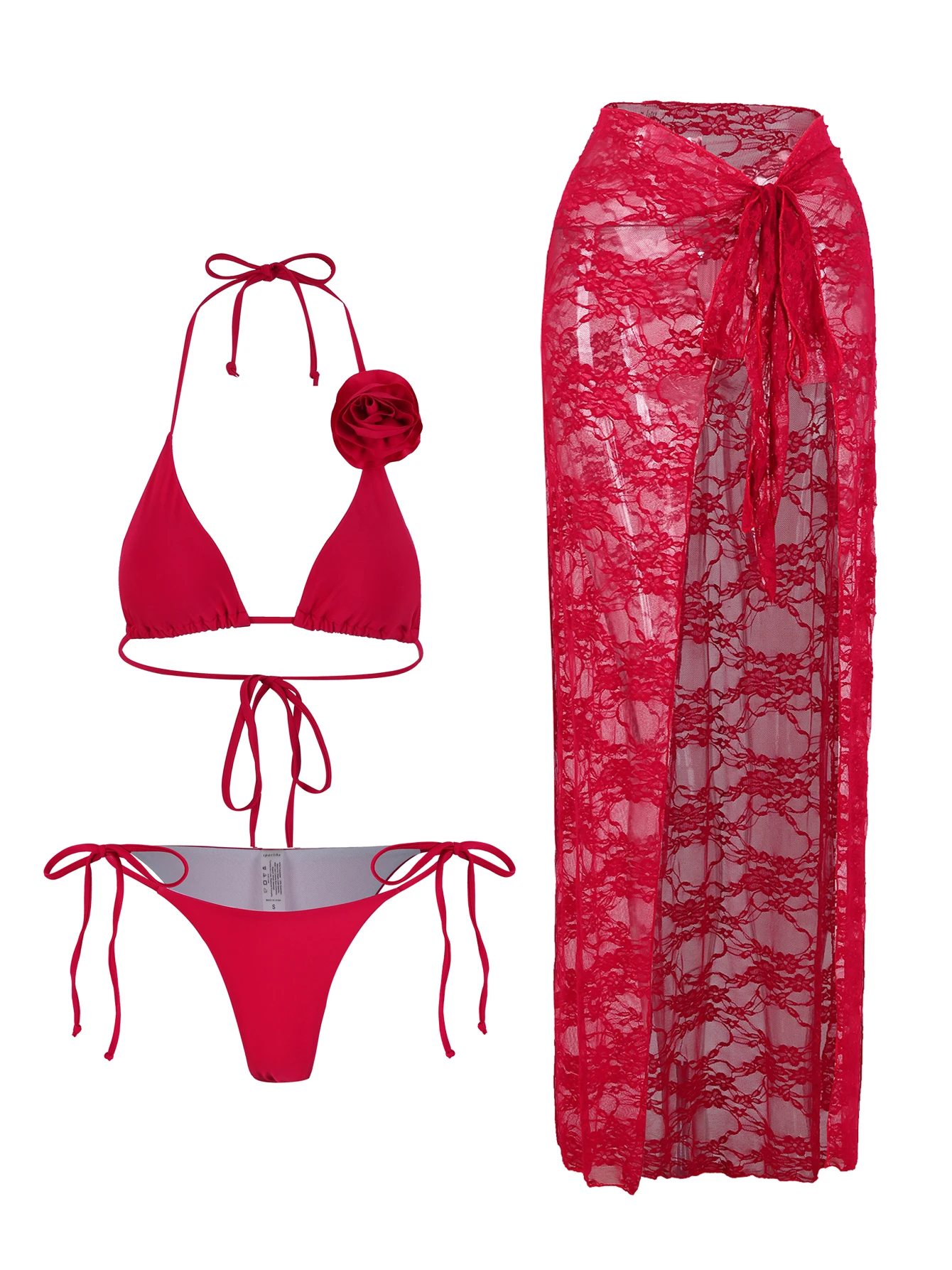 Sexy Verband Dames Badmode Hoge Vork Mini Rok Set Afslankende Stranduitje Vakantie Split Set Strandkleding 2024 Zomer Trending Nieuw