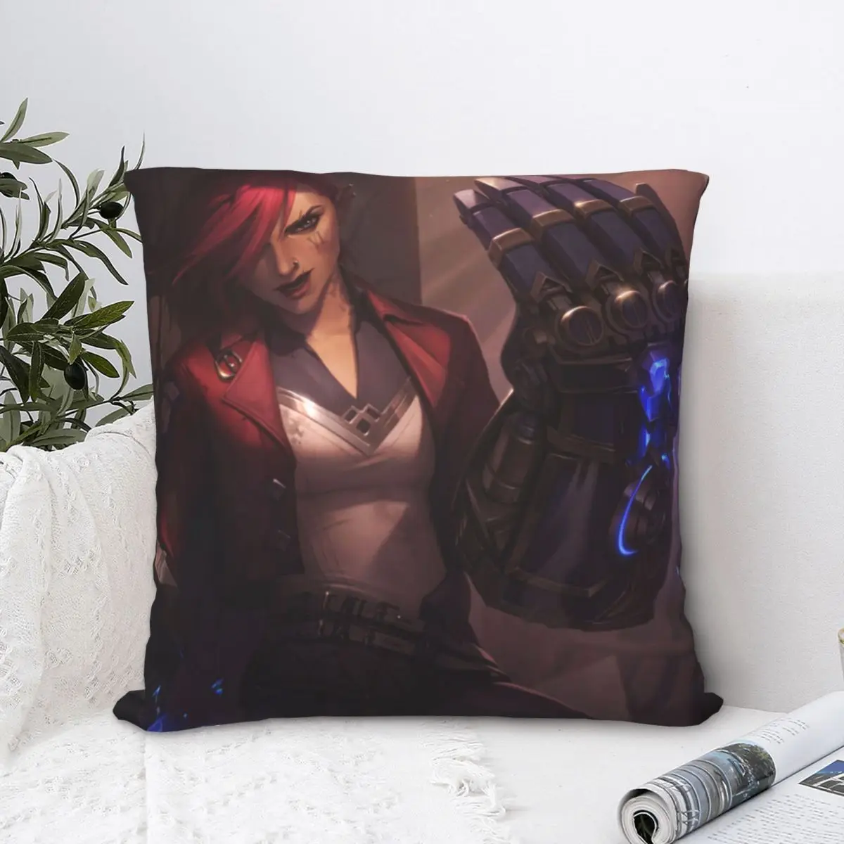 

Magic Pillowcase Arcane Jess Animated Episodes Backpack Cushion For Bedroom DIY Printed Car Hug Pillowcase Decorative