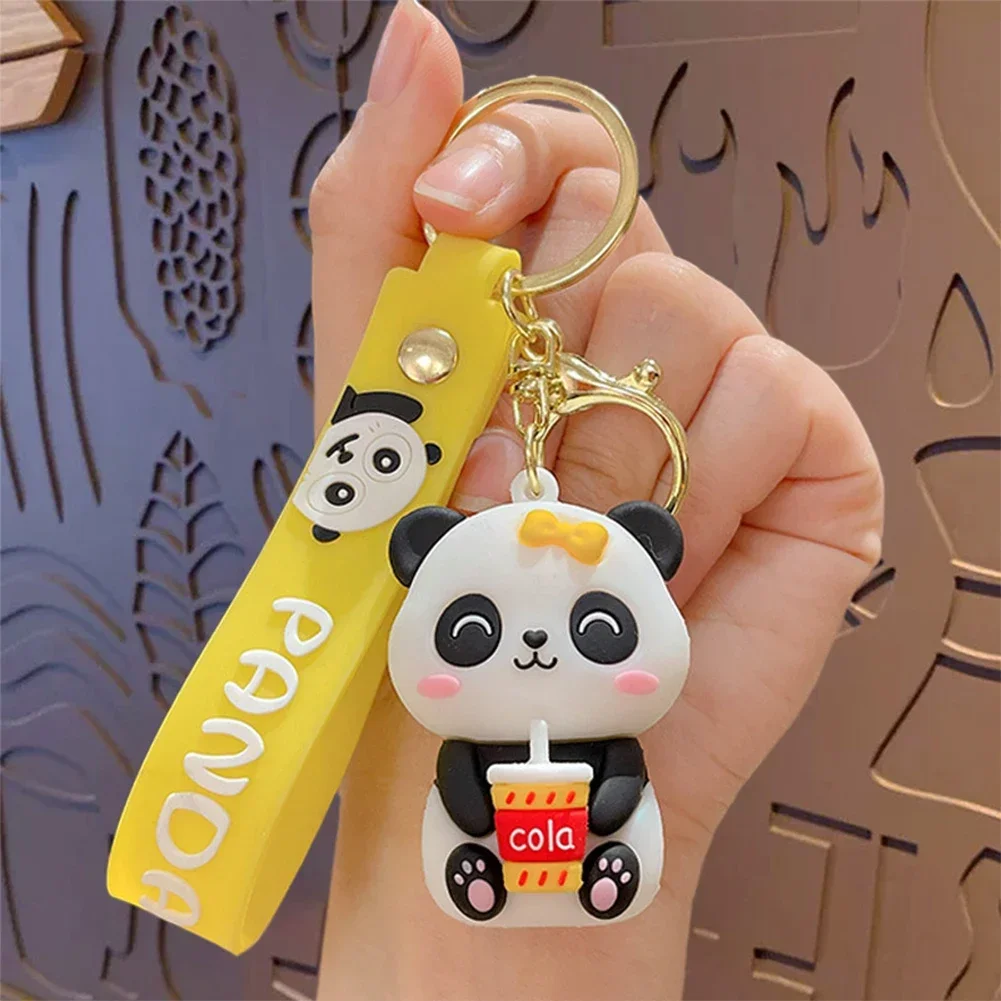 New Fashion Car Key Chain Cute Panda Keychain Sichuan Giant Panda Car Keychain Couple Bag Pendant Keychain Children's Gift