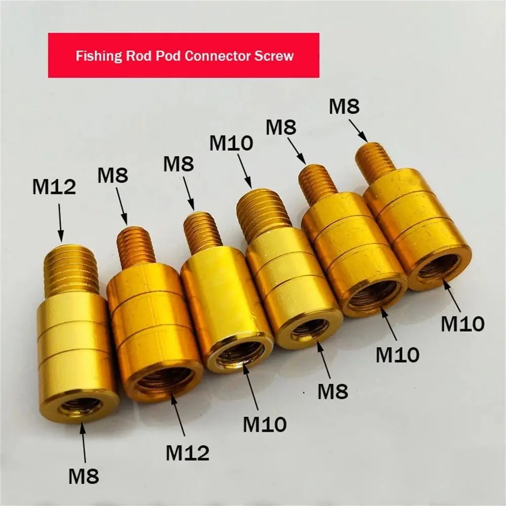 

Thread Adaptor Aluminum Alloy M8/M10/M12 Fishing Net Adaptor Fishing Pole Connector Net Head Adapter Fishing Rod Pod Connector