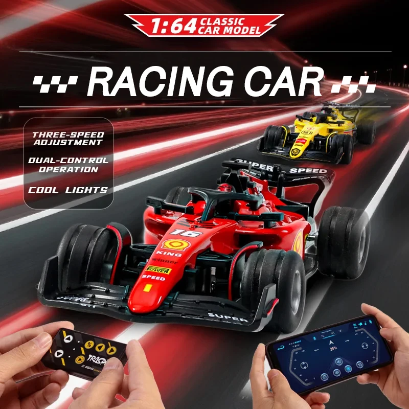 Auto RC Drift 1:64 2.4G Mini Auto da Corsa Telecomandata in Lega con Luci e Velocità Regolabile, Giocattolo da Scrivania per Ragazzi, Regalo per Bambini e Adulti
