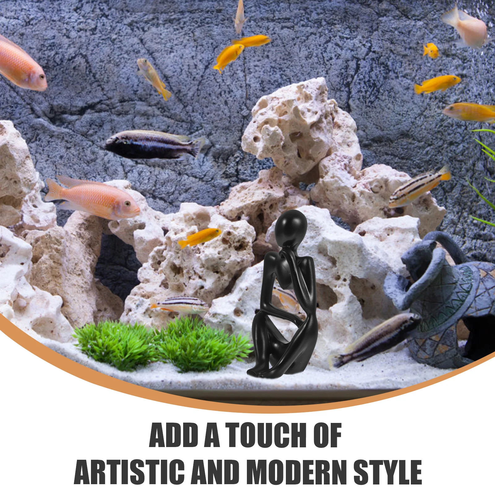 

Resin Abstract Thinker Statue Craft Desktop Shelf Decor Minimalist Modern Style Living Room Office Table Decoration