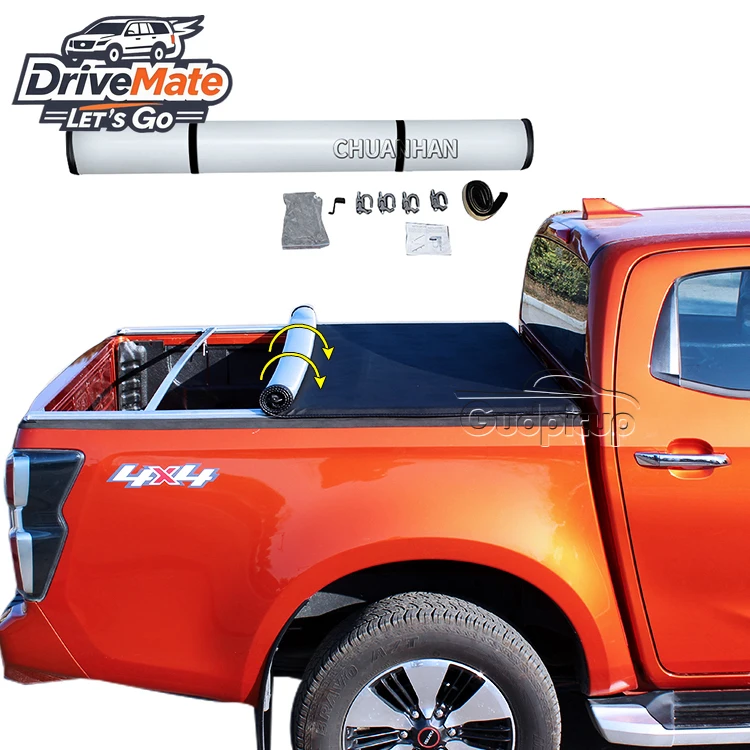 Retractable Rolling up Tonneau Cover Soft Truck Bed Cover for Mazda BT50 MAXUS T60 T70 Colorado Chevy Low Profile Roll Design