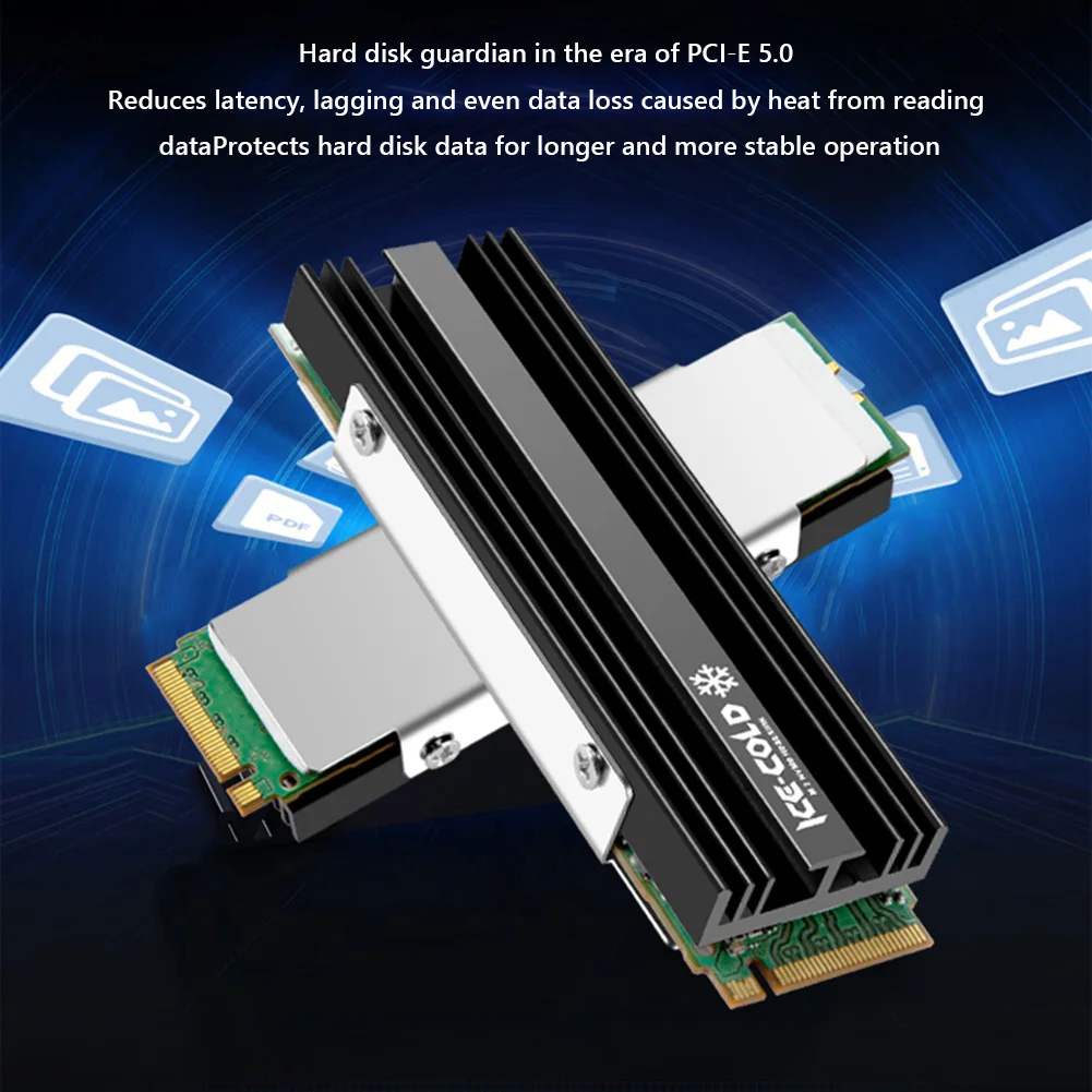 

M.2 NGFF NVME 2280 SSD Heatsink with Silicone Thermal Pad Solid State Disk Drive Radiator Cooler SSD Cooler for PS5 Desktop PC