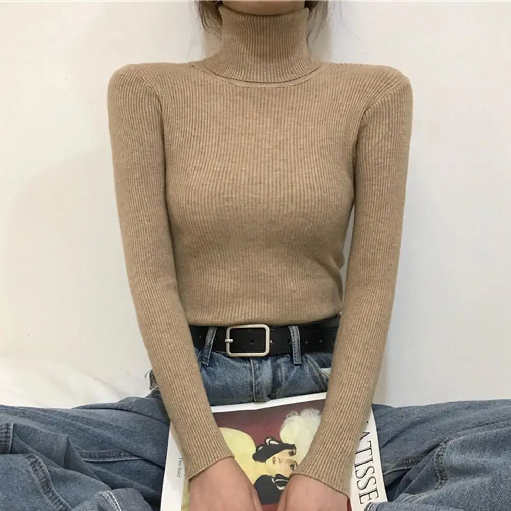 

Sweater Jumper Trendy Comfy Bottoming Shirt Lady Close-fitting Warm Knitted Sweater Streetwear