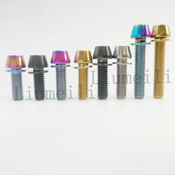 Liumeili Titanium Bolts Ti Tapered Screws M6x16 18 20 30mm with Washers for Bicycle Disc Brake Stem Clamp 1pcs