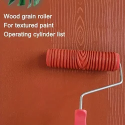 1pc Rubber Imitation Wood Grain Pattern Paint Roller  DIY Paint Texture Pigment Printing Wall Painting Roller With Handle  Home