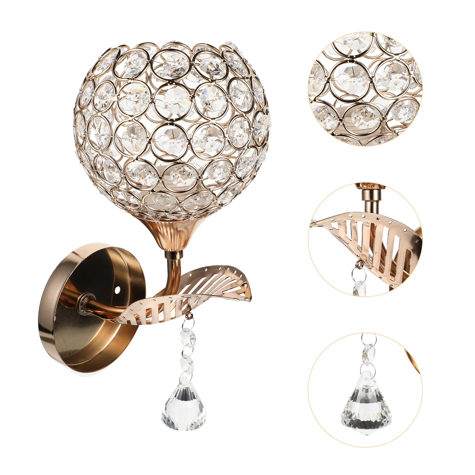 

1Set Crystal Bedside Wall Lamp Golden Simple Design Bedroom Aisle Light Modern Decorative Indoor Lamp Interior Lights