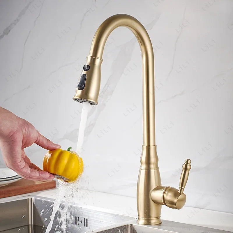 Pull Out Kitchen Faucets Antique Sink Faucets Brass Sink Tap Pull Out Rotate Spout Mixers Tap Hot Cold Water Crane